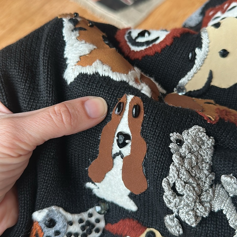 Michael Simon Vintage 1990s Dog Cardigan - Picture 13 of 15